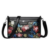 Damen-Umhängetasche mit Blumenmuster | Hochwertige Crossbody-Tasche aus Leder