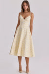 Women's Summer Elegant Floral Print V-Neck Midi Dress