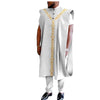 African Men’s 3-Piece SetDashiki Coat, Short Sleeve Shirt, and Ankara Pants