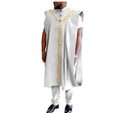African Men’s 3-Piece SetDashiki Coat, Short Sleeve Shirt, and Ankara Pants