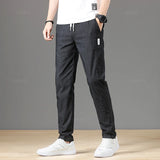 Men’s Classic Cotton Autumn Pants – Elastic Drawstring Waist Jogging Trousers