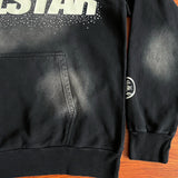 Hellstar HS Wash Water Heavy Diamond Hoodie – Unisex Black Distressed Streetwear