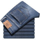 Herren Business Loose Straight Jeans | Fashion Stretch Denim Marken Hosen