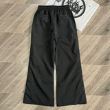 Hellstar HS Edition Waxed Nylon Pants | Men’s Straight Loose Button Trousers