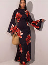 Printed Muslim Jalabiya and Evening Kaftan For Women’s Dubai Abaya Party Dress