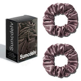Das „Silk-Glow“-Duo: 2er-Set reine 22 Momme natürliche Seidenhaargummis