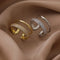 Luxury Double Layer Wide Ring for Women – Shiny Crystal Inlay Finger Jewelry