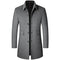 Men's Winter Wool Long Jacket – Classic Turn-Down Collar Overcoat