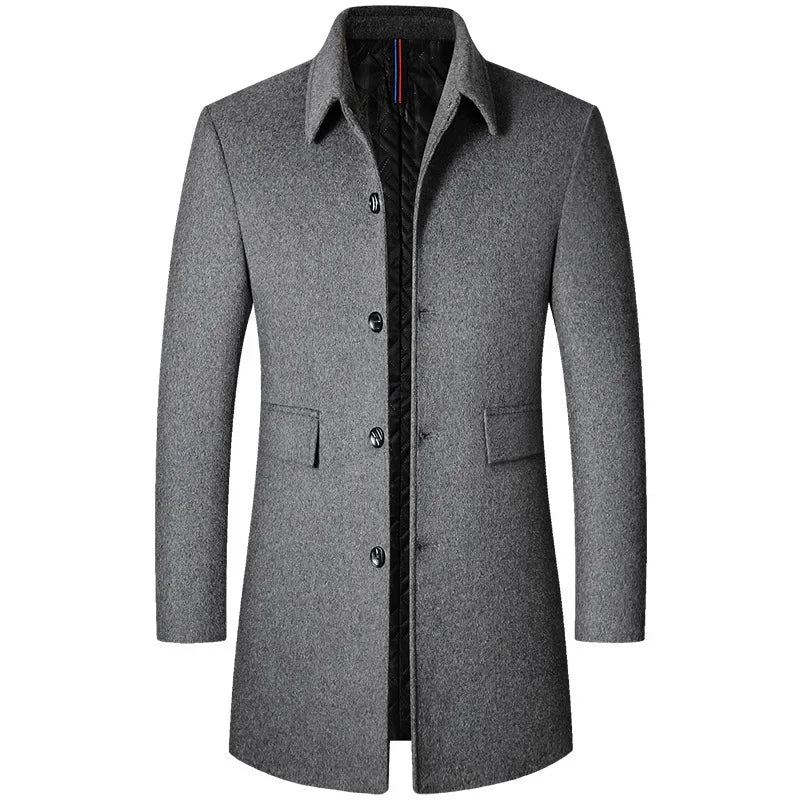 Herren Winter Wollmantel – Klassischer Umlegekragen Gehrock