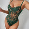 French Retro Corset Bodysuit Sexy Lace Print Patchwork Night Club Romper