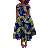 Afrikanisches Ankara-Print Carmen-Kleid | Traditionelle trägerlose afrikanische Kleidung