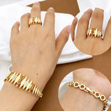 Luxury 4-Piece Gold Color Jewelry Set for Women – Elegant Necklace, Bracelet, Ring & Earrings Set