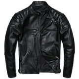 Herren Motorradjacke aus echtem Leder – Vintage Bikerjacke aus natürlichem Rindsleder