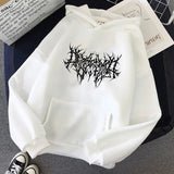 Vintage Y2K Gothic Print Hoodie für Damen | Locker geschnittenes Streetwear Langarm Sweatshirt