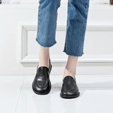 Women’s Genuine Leather Loafers – Soft Flat Slip-On Shoes, Round Toe Casual Walking Flats