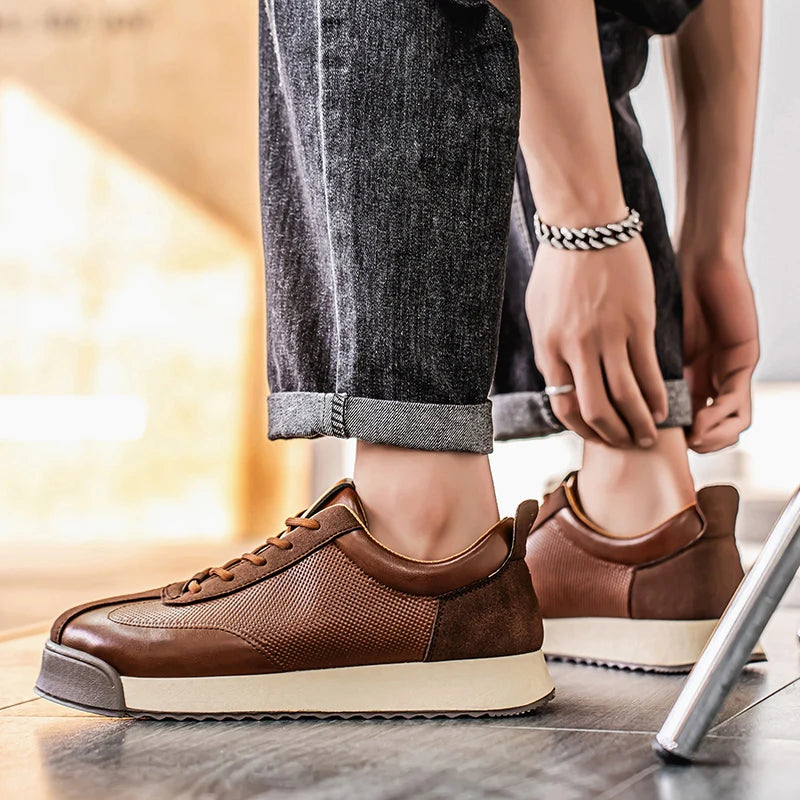 Men's Luxury Sneakers – Breathable Fashion Running Shoes, Casual Leather Loafers