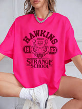 The Hawkins 1983 Essential Tee: Oversized Vintage Print Cotton T-Shirt
