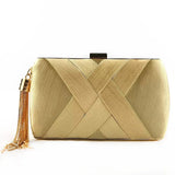 Elegante Brautjungfern-Tasche aus Seide | Luxuriöse Abendhandtasche mit goldener Quaste