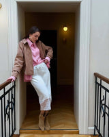 Lässlicher langer Spitzenrock für Damen – schlanker Patchwork-Maxirock mit hoher Taille