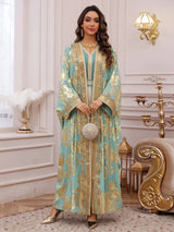 The "Emerald Heritage" Abaya – Signature Embroidered Party Jalabiya – Boutique Green Ramadan Kaftan