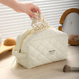 The "Vintage-Bloom" Trio: Quilted Cotton Makeup Bag Set