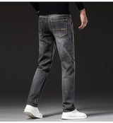Herren Business Loose Straight Jeans | Fashion Stretch Denim Marken Hosen