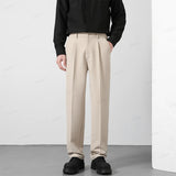 Men’s Autumn Casual Business Pants – Korean Style Elastic Waist Trousers