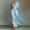 The Boho-Professional Maxi: Elegant Lace-Up High Waist Long Dress