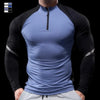 Men’s Half-Zip Performance Polo | Long-Sleeve Quick-Drying Fitness Tights Shirt