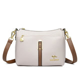 Designer-Schultertasche aus weichem Premium-Leder mit drei Fächern