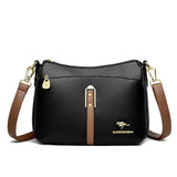 Designer-Schultertasche aus weichem Premium-Leder mit drei Fächern