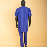 Afrikanisches Dashiki-Hemd mit kurzen Ärmeln und Hose Herren-Anzug 2-teiliges Ankara-Set