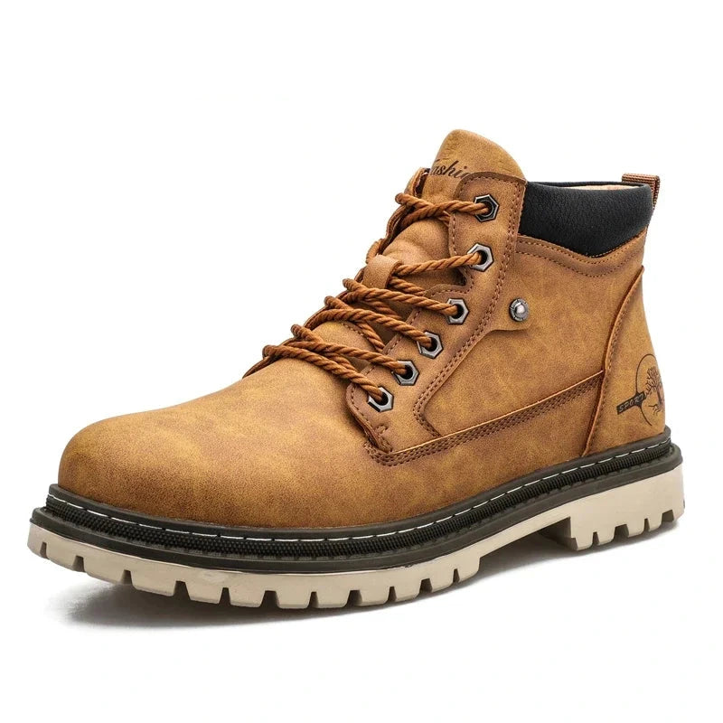 The Heritage Craftsman: Herren Retro Warme Arbeitsstiefel – Winterstiefel im Vintage-Stil mit Fellfutter