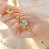 Elegante Damenarmbanduhr in Gold und Silber – Kleine Quarzuhr für Damen