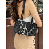Die Cyber-Retro-Silhouette Y2K Punk Biker Bag
