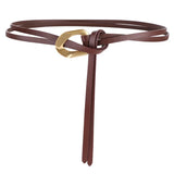 Echtleder-Doppelseil-Gürtel für Damen – Dekorative Taillenkette für Kleider & Mäntel
