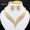Luxury 4-Piece Gold Color Jewelry Set for Women – Elegant Necklace, Bracelet, Ring & Earrings Set