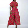 African 2-Piece Ankara Print Outfit for Women | Crop Top and Wide-Leg Pants