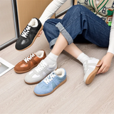 Women’s Genuine Leather Moral Training Shoes – Retro German Army Trainers