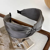 Retro Satin Knotted Wide Headband for Women