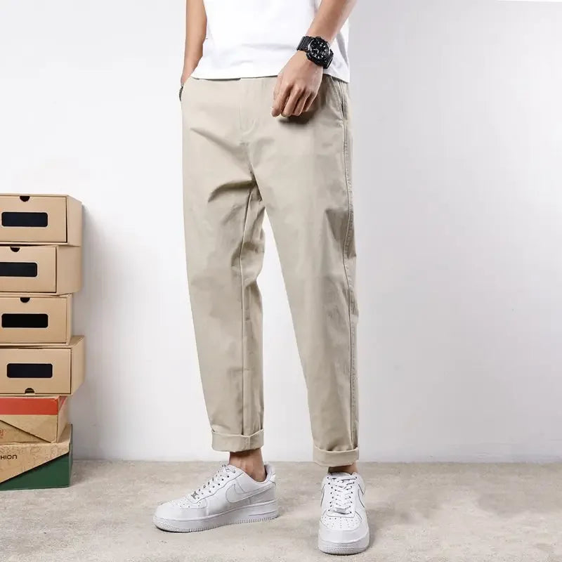 Men’s Korean Style Streetwear Regular Fit Comfortable Cotton Pants