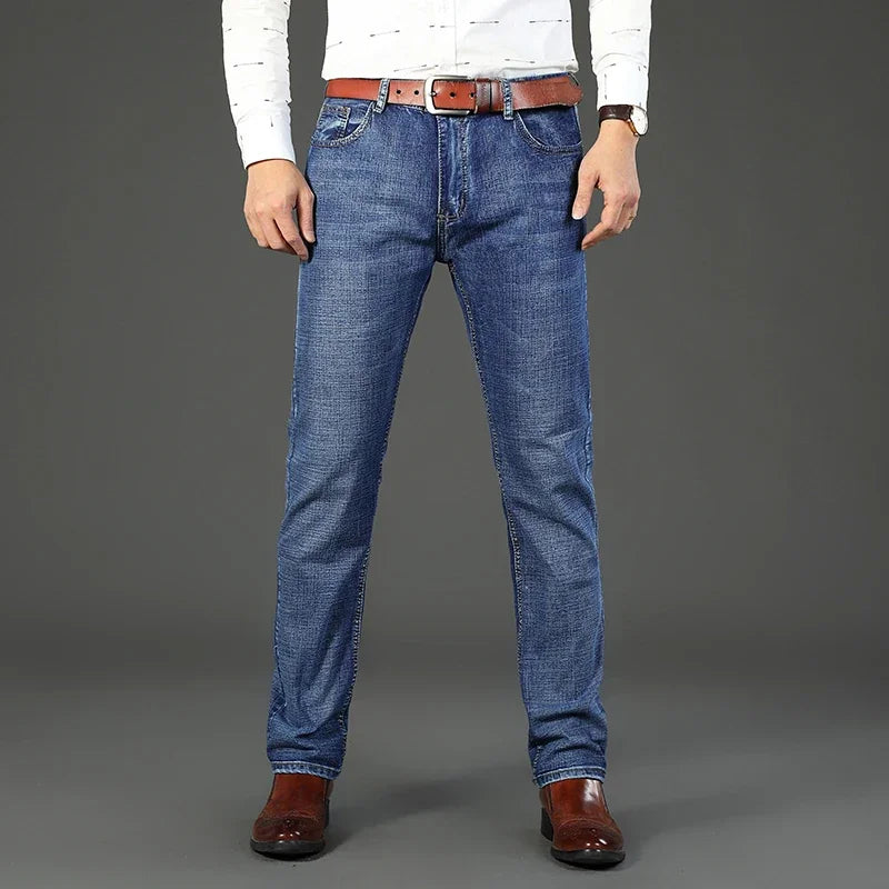 Men’s Classic Straight Regular Denim Stretch Jeans