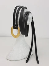 Echtleder-Doppelseil-Gürtel für Damen – Dekorative Taillenkette für Kleider & Mäntel