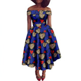 Afrikanisches Ankara-Print Carmen-Kleid | Traditionelle trägerlose afrikanische Kleidung