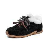 Deutsche Trainingsschuhe aus Echtleder für Damen – Wintersneaker mit Samt- und Pelzfutter