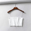 Damen Sexy Baumwoll Crop Top Elastisches Slim Fit Trägertop Ärmelloses Sommertop