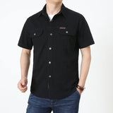 Men’s Summer Short Sleeve Multi-Pocket Tooling Cargo Shirt