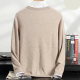 Herren Pullover aus 100 % reinem Kaschmir – Herbst Winter verdickter V-Ausschnitt Pullover