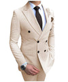 Herren Zweiteiliger Zweireiher-Anzug – Slim Fit Sakko mit fallendem Revers, legerer Smoking