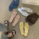 Damen Bequeme Strand-Flip-Flops – Lässige Slip-On-Pantoletten, Modische Anzieh-Slides